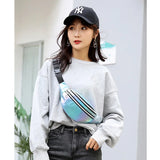 Pink Holographic Fanny Pack Laser PU Waist Bag for Girls