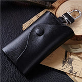 Pink Leather Key Holder Organizer Zipper Ring Case
