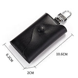 Pink Leather Key Holder Organizer Zipper Ring Case
