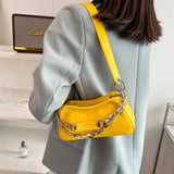 Pink Leather Shoulder Bags For Women Yellow Green Small Purses And Handbags