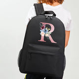 Pink Letter Print Backpack Travel Women Casual Backpacks Female Shoulder Bag