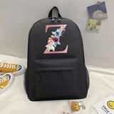 Pink Letter Print Backpack Travel Women Casual Backpacks Female Shoulder Bag