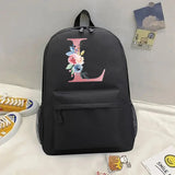 Pink Letter Print Backpack Travel Women Casual Backpacks Female Shoulder Bag