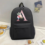 Pink Letter Print Backpack Travel Women Casual Backpacks Female Shoulder Bag