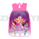 Pink Lolirock Backpack Teens School Bag 12/16 Inch 3D Anime Daily Pack Student