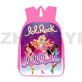 Pink Lolirock Backpack Teens School Bag 12/16 Inch 3D Anime Daily Pack Student