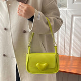 Pink Love Clasp PU Leather Women Handbag Clutch Messenger Bag