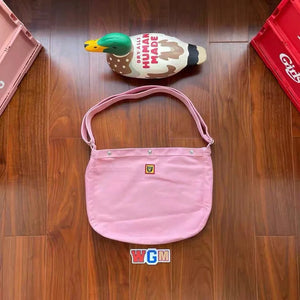 Pink Canvas Backpack Snap Buckle Human Bag High 35*26*5