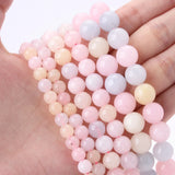 Pink Morganite Chalcedony Stone Bead Round Spacer Beads 6/8/10mm
