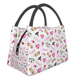 Pink Nurse Life Insulated Lunch Tote Bag for Women Nursing Medical Print