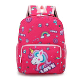 Pink Nylon Printing Children Backpack Kindergarten Student Purple Cartoon Girl S
