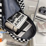 Pink Plaid Backpack Women School Bag Men Checked Backpacks for Teenage Girls