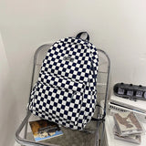Pink Plaid Backpack Women School Bag Men Checked Backpacks for Teenage Girls