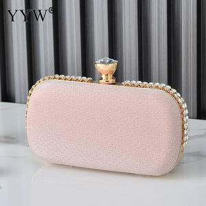 Pink Purse Women Crossbody Handbag Diamond Clutch Small Cellphones Wedding Bag