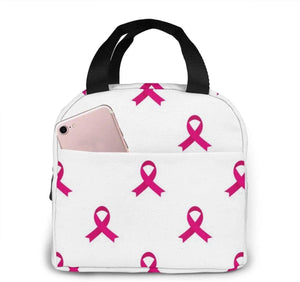 Pink Ribbon Breast Cancer Pattern Lunch Bag