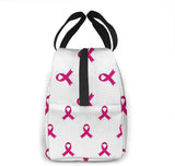 Pink Ribbon Breast Cancer Pattern Lunch Bag