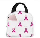 Pink Ribbon Breast Cancer Pattern Lunch Bag