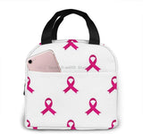 Pink Ribbon Breast Cancer Pattern Lunch Bag