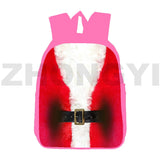 Pink Santa Claus Backpack 3D Anime Merry Christmas School Bag