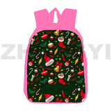 Pink Santa Claus Backpack 3D Anime Merry Christmas School Bag