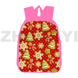 Pink Santa Claus Backpack 3D Anime Merry Christmas School Bag
