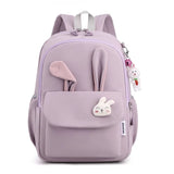 Pink Rabbit Girls School Backpack Waterproof Lightweight Student Bag