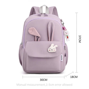Pink Rabbit Girls School Backpack Waterproof Lightweight Student Bag