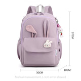 Pink Rabbit Girls School Backpack Waterproof Lightweight Student Bag