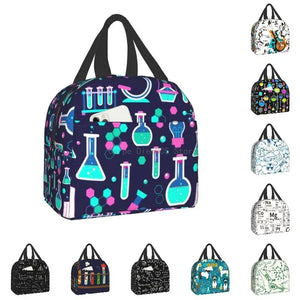 Pink Science Insulated Lunch Bag for Women Chemical Lab Chemistry