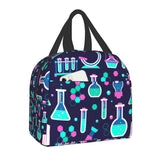 Pink Science Insulated Lunch Bag for Women Chemical Lab Chemistry