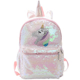 Pink Sequin Unicorn Backpack School Bag Girls 3D Student Mochila Book Bags