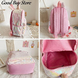 Pink Sequins Unicorn Satchel Student Bookbag School Bag
