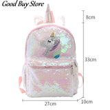 Pink Sequins Unicorn Satchel Student Bookbag School Bag