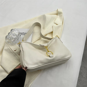 Pink Leather Shoulder Bag for Women Spring Crossbody Purse