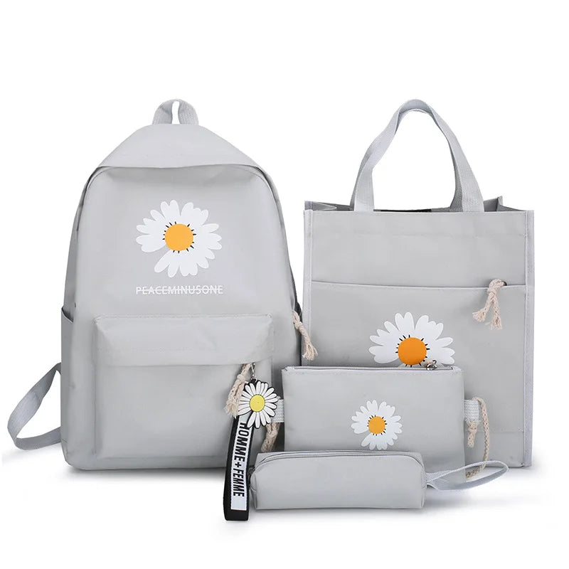 Pink Sugao 4PCS Backpack Bookbag Set Girls Pen Bag Travel Laptop Crossbody Bag