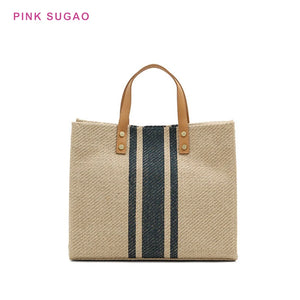 Pink Canvas Shoulder Bag Women Handbag Crossbody Purse