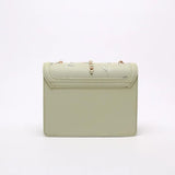 Pink Sweet Crossbody Bag Embroidered Chain Flap Leather
