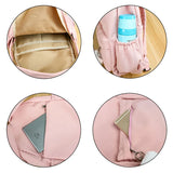 Pink Teen School Bag for Girls Backpack Women Bookbags Middle Student