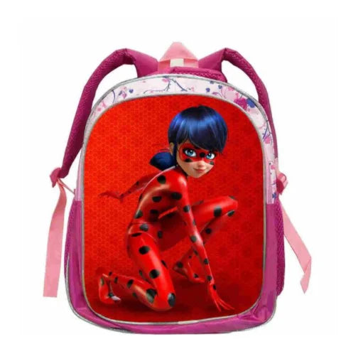 Pink Schoolbag for Girls Large Capacity Cartoon Backpack