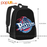 Pistons Detroit Large Capacity Backpack Vintage Sports Bag