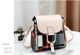Plaid Backpack Women Bag Soft Leather Small Backpacks Shoulder Bag