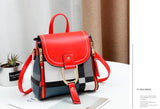 Plaid Backpack Women Bag Soft Leather Small Backpacks Shoulder Bag