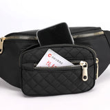 Colorful Plaid Chest Bag Nylon Waist Bag Men Women