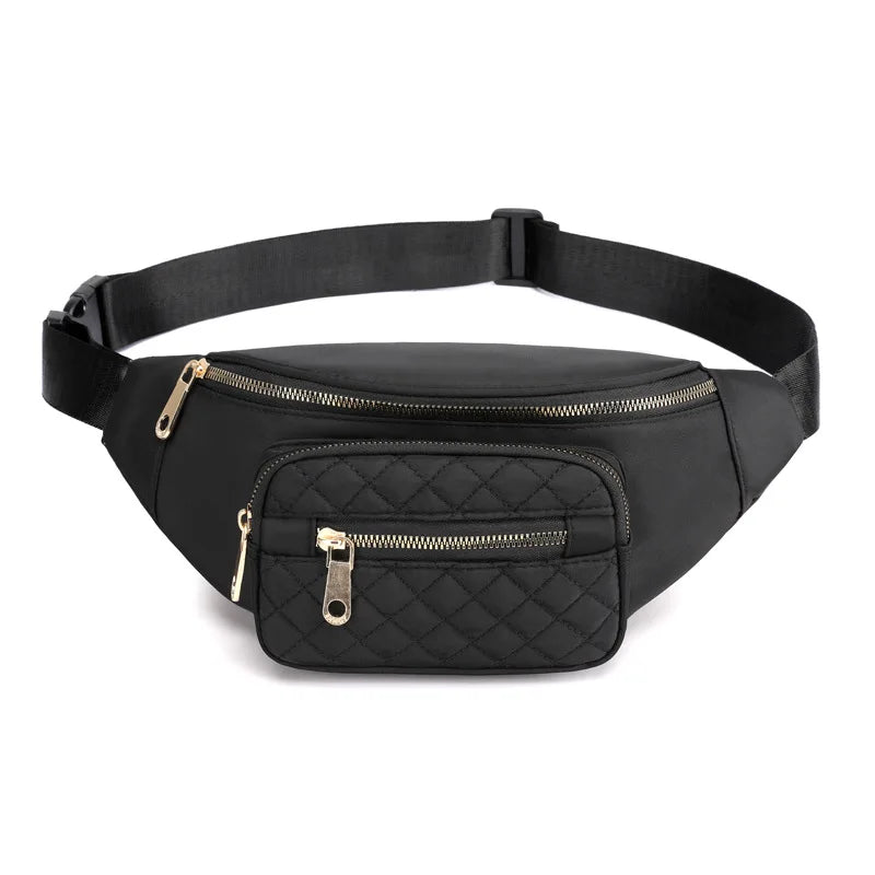Colorful Plaid Chest Bag Nylon Waist Bag Men Women