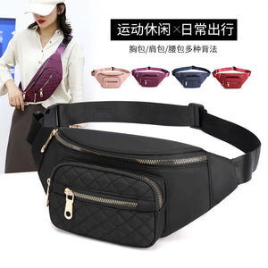 Colorful Plaid Chest Bag Nylon Waist Bag Men Women