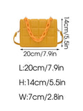 Plaid Flap Shoulder Crossbody Bag Chain PU Leather Handbag Tote Clutch