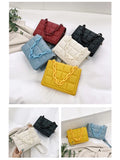 Plaid Flap Shoulder Crossbody Bag Chain PU Leather Handbag Tote Clutch