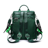 Stylish Plaid Laptop Backpack Anti Theft Green Daypack