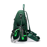 Stylish Plaid Laptop Backpack Anti Theft Green Daypack