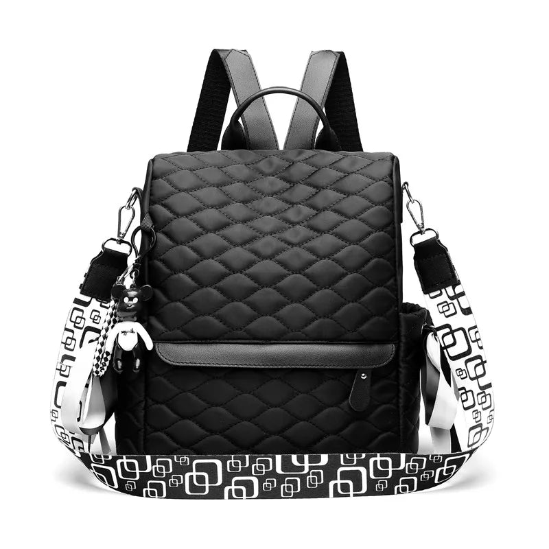 Stylish Plaid Laptop Backpack Anti Theft Green Daypack